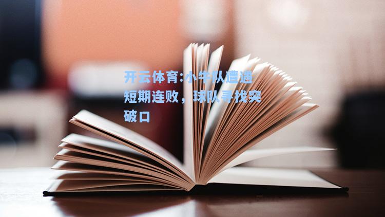小牛队遭遇短期连败，球队寻找突破口